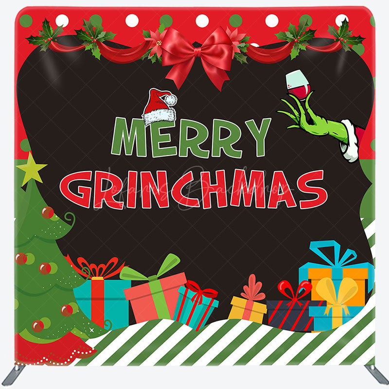 Lofaris Red Green Gifts Merry Grinchmas Pillow Case Backdrop