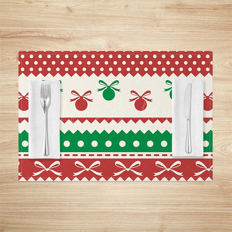 Lofaris Red Green White Christmas Vibe Set Of 4 Placemats