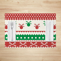 Lofaris Red Green White Christmas Vibe Set Of 4 Placemats