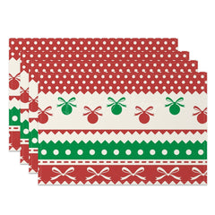 Lofaris Red Green White Christmas Vibe Set Of 4 Placemats