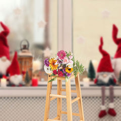 Lofaris Red Hat Gnome Dolls Window Candle Christmas Backdrop