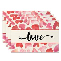 Lofaris Red Hearts Love Valentines Day Set Of 4 Placemats