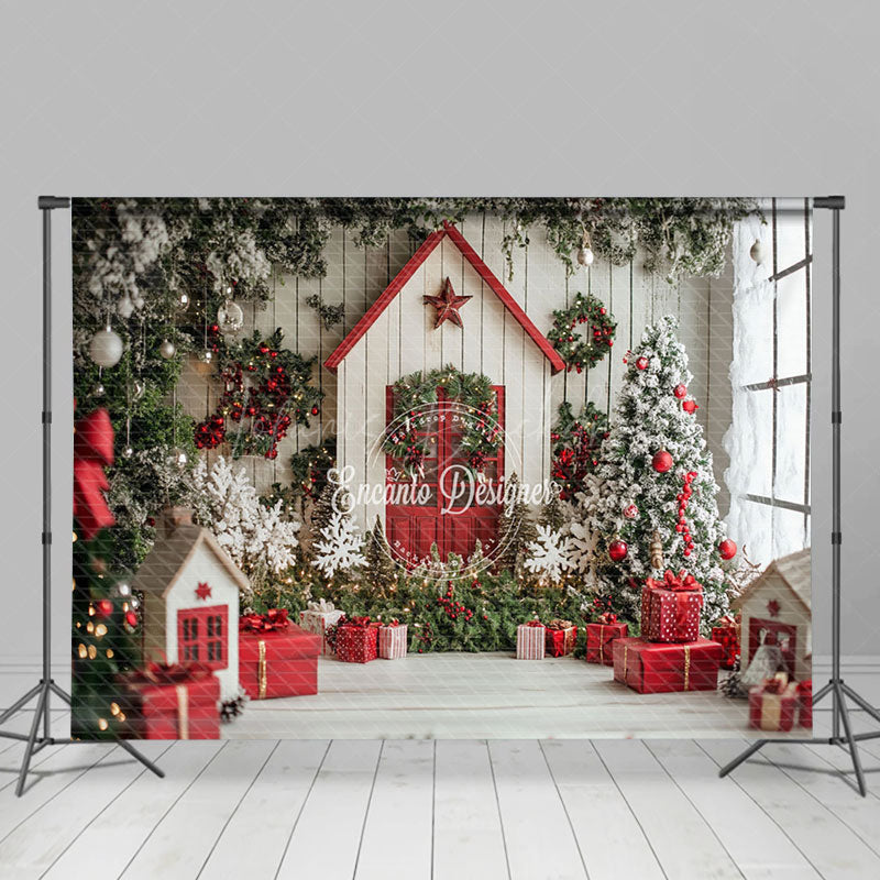 Lofaris Red Holiday Decor Gifts Winter Christmas Backdrop