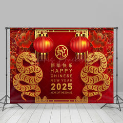 Lofaris Red Lantern Peanuts Snake Chinese New Year Backdrop