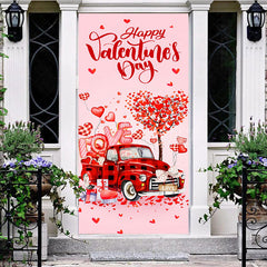 Lofaris Red Loving Truck Hearts Valentines Day Door Cover