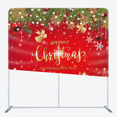 Lofaris Red Nativity Merry Christmas Happy New Year Backdrop