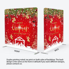 Lofaris Red Nativity Merry Christmas Happy New Year Backdrop