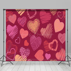 Lofaris Red Painted Love Valentines Day Room Set Backdrop