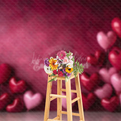 Lofaris Red Pink Love Heart Balloons Valentines Day Backdrop