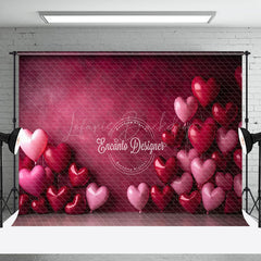 Lofaris Red Pink Love Heart Balloons Valentines Day Backdrop