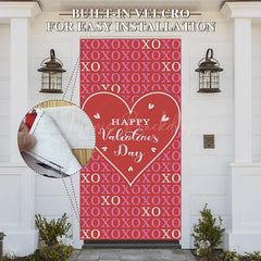 Lofaris Red Pink Xo Romantic Happy Valentines Day Door Cover