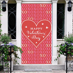 Lofaris Red Pink Xo Romantic Happy Valentines Day Door Cover