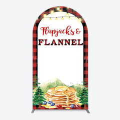 Lofaris Red Plaid Lighted Flapjacks Flannel Arch Backdrop