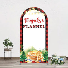 Lofaris Red Plaid Lighted Flapjacks Flannel Arch Backdrop