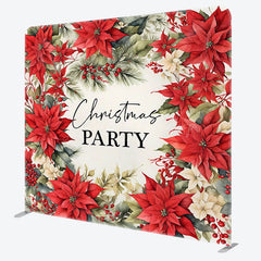 Lofaris Red Poinsettia Plant Christmas Pillow Case Backdrop