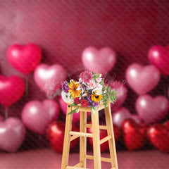 Lofaris Red Romantic Love Balloon Valentines Day Backdrop