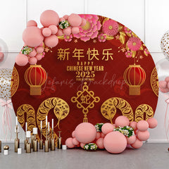 Lofaris Red Round Chinese New Year Of The Snake Backdrop