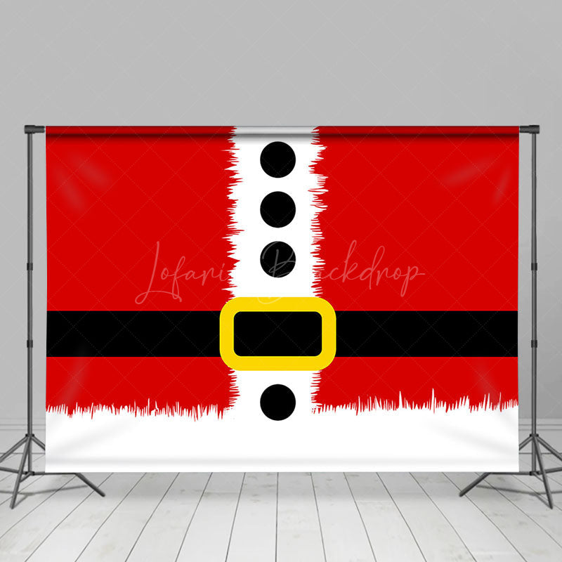 Lofaris Red Santa Claus Black Belt Merry Christmas Backdrop