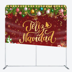 Lofaris Red Santa Festive Feliz Navidad Pillow Case Backdrop