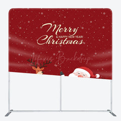 Lofaris Red Santa New Year Christmas Tension Fabric Backdrop