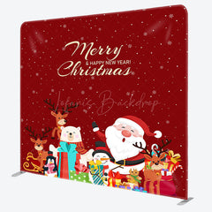 Lofaris Red Santa New Year Christmas Tension Fabric Backdrop