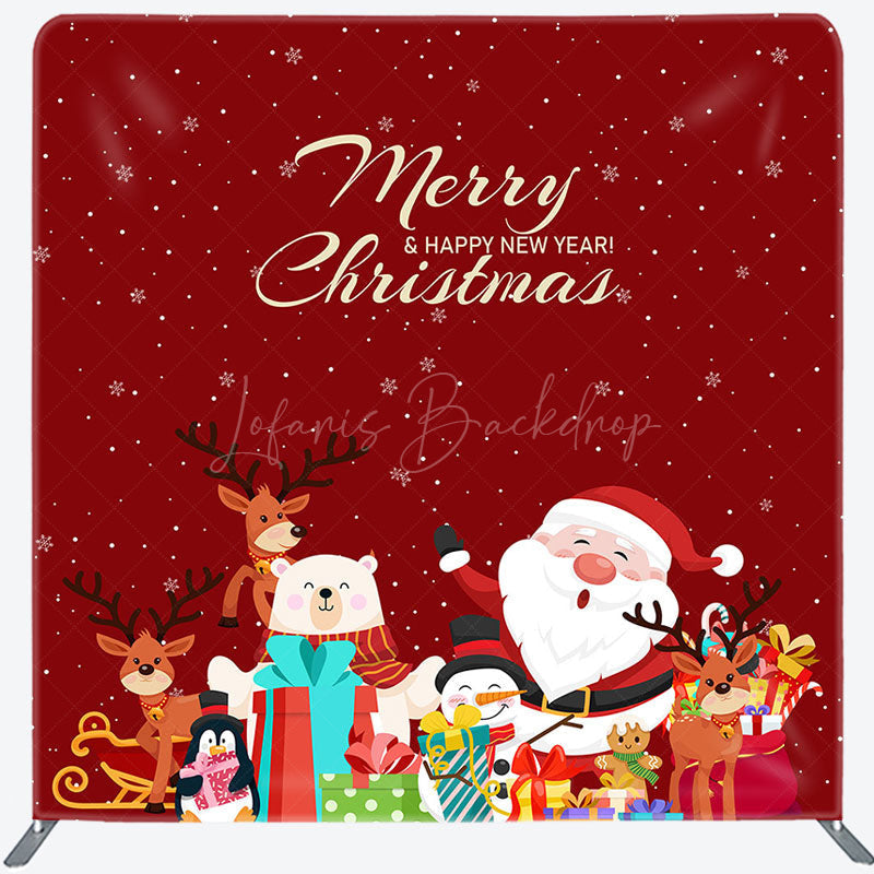 Lofaris Red Santa New Year Christmas Tension Fabric Backdrop