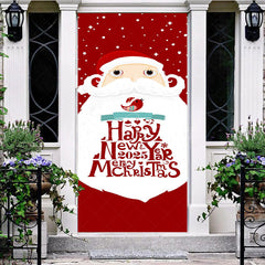 Lofaris Red Santa White Beard Christmas New Year Door Cover