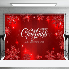 Lofaris Red Shining Snowflakes Christmas New Year Backdrop