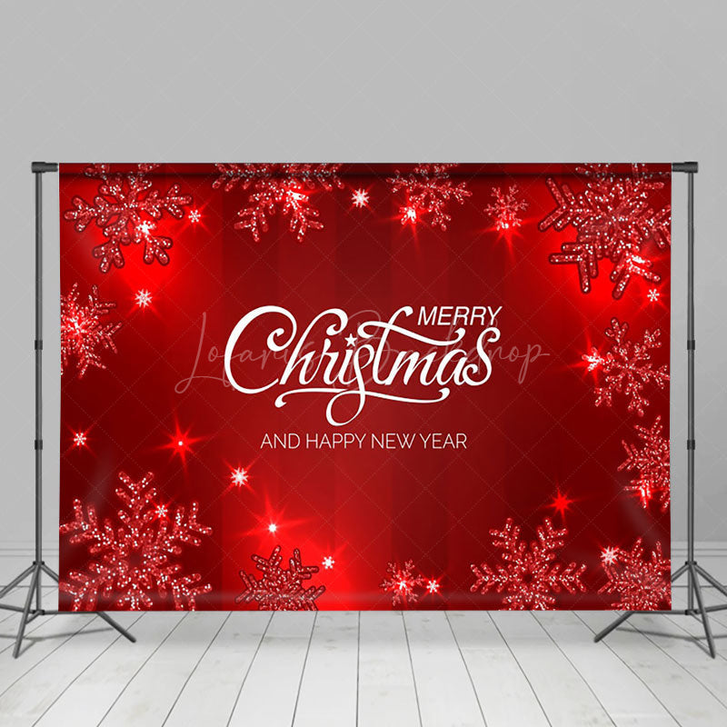 Lofaris Red Shining Snowflakes Christmas New Year Backdrop