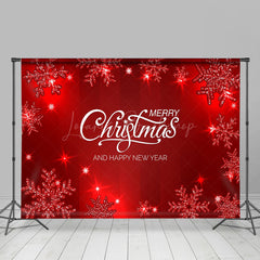 Lofaris Red Shining Snowflakes Christmas New Year Backdrop