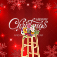 Lofaris Red Shining Snowflakes Christmas New Year Backdrop