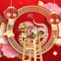 Lofaris Red Snake Chinese New Year Spring Festival Backdrop