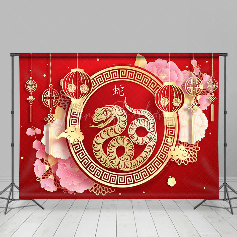 Lofaris Red Snake Chinese New Year Spring Festival Backdrop