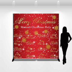 Lofaris Red Snowy Festive Custom Christmas Party Backdrop