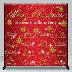 Lofaris Red Snowy Festive Custom Christmas Party Backdrop