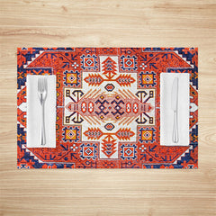 Lofaris Red Vintage Abstract Pattern Set Of 4 Placemats