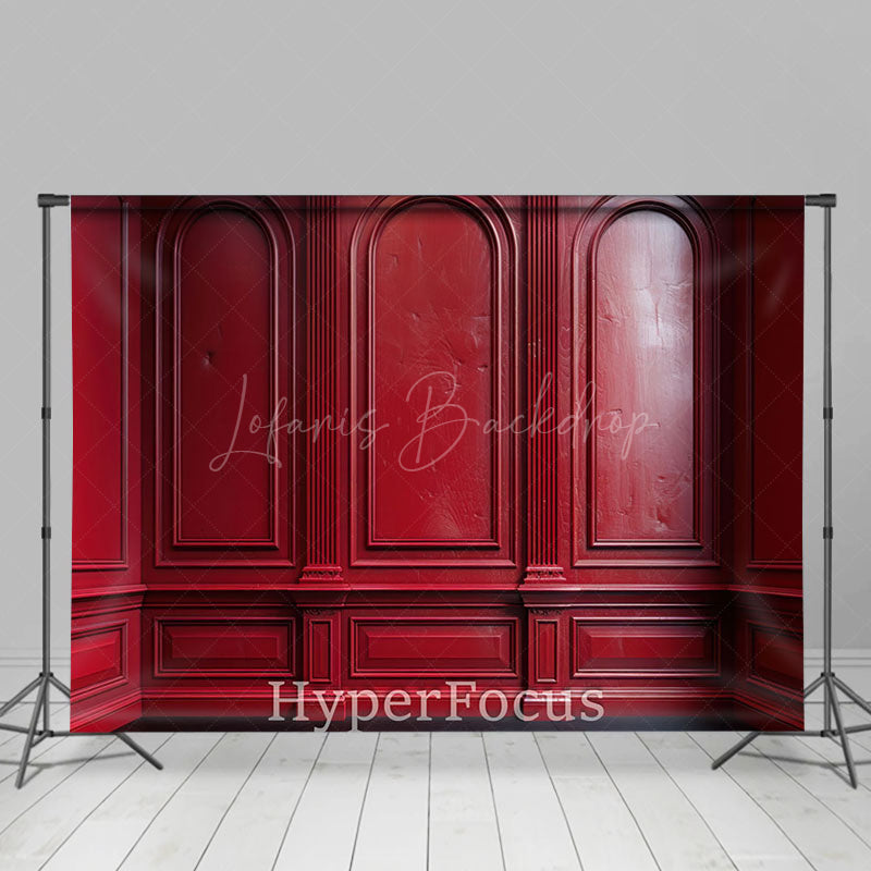 Lofaris Red Vintage Pattern Wall Backdrop For Photography