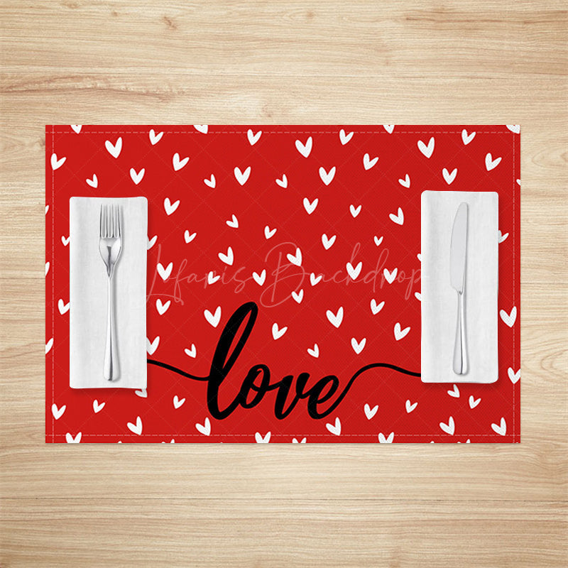 Lofaris Red White Hearts Valentines Day Set Of 4 Placemats