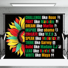 Lofaris Red Yellow Green Floral Black History Month Backdrop