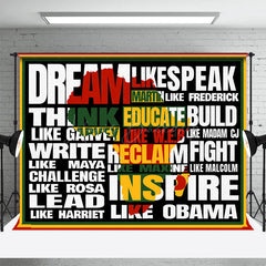 Lofaris Red Yellow Green Slogan Black History Month Backdrop