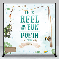 Lofaris Reel In The Fun Custom Name 8th Birthday Backdrop