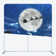 Lofaris Reindeer Sleigh Santa Moon Roof Pillow Case Backdrop