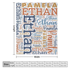 Lofaris Repeated Various Fonts Custom Family Name Blanket