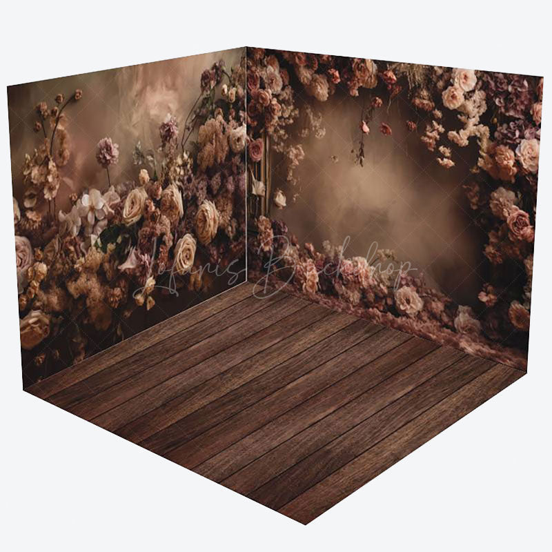 Lofaris Retro Abstract Old Master Floral Room Set Backdrop