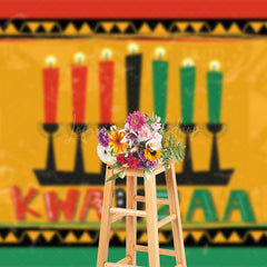 Lofaris Retro African Tribal Candlestick Kwanzaa Backdrop