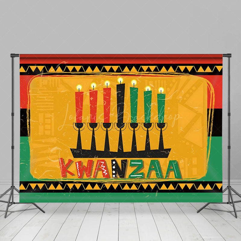 Lofaris Retro African Tribal Candlestick Kwanzaa Backdrop