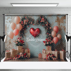 Lofaris Retro Arch Floral Balloon Valentines Day Backdrop