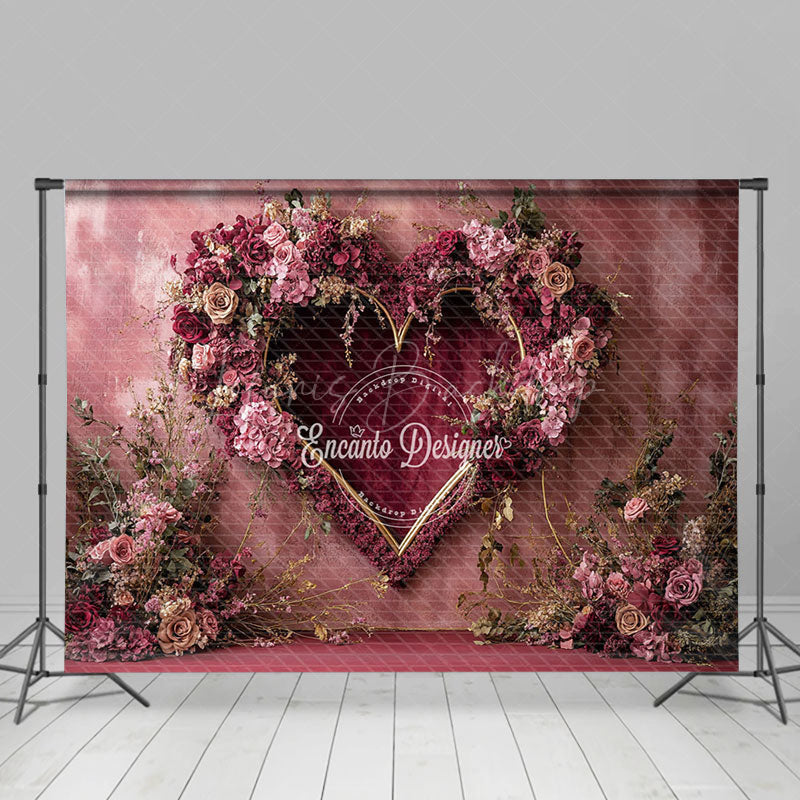 Lofaris Retro Artistic Pink Floral Love Romantic Backdrop