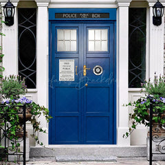 Lofaris Retro Blue Police Public Call Box Party Door Cover