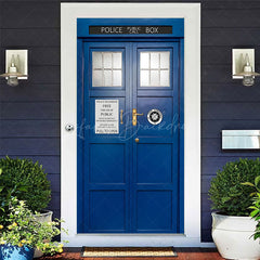 Lofaris Retro Blue Police Public Call Box Party Door Cover